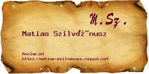 Matias Szilvánusz névjegykártya
